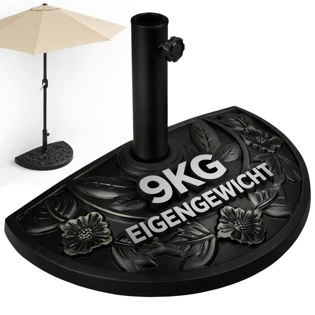 Half Round Parasol Base Black