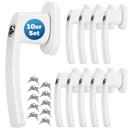 Window Handle 10Pcs White Lockable