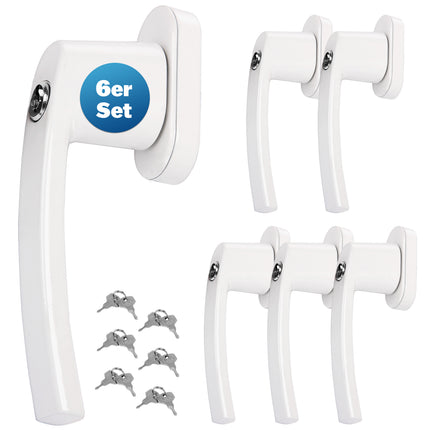 Window Handle 6Pcs White Lockable