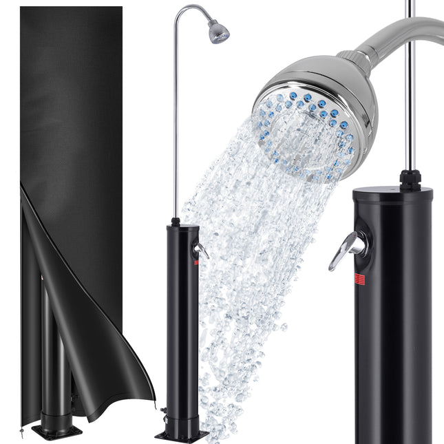 Solar shower black 18L with cover