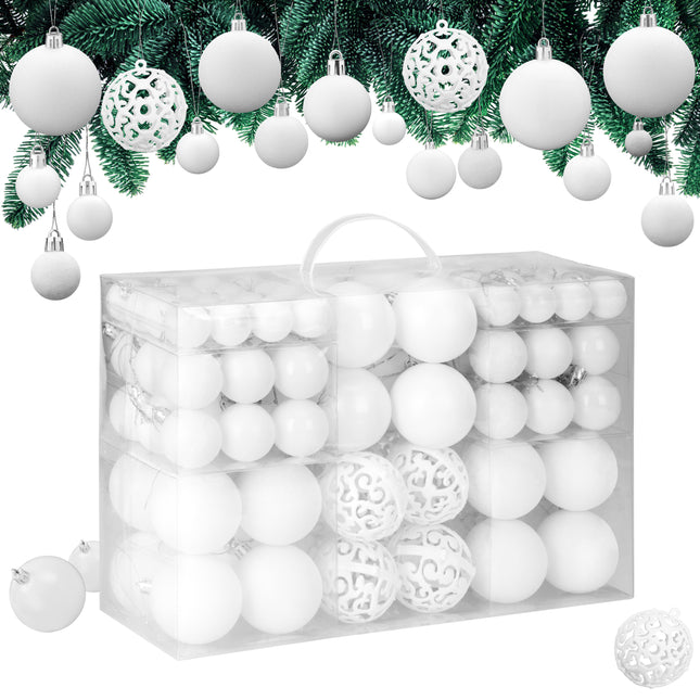 Christmas tree baubles white 100 pcs
