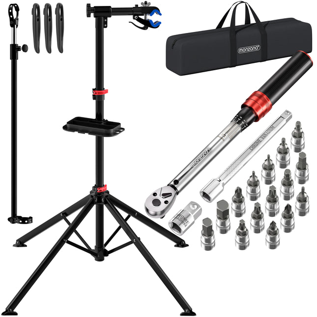 Bicycle assembly stand up to 30kg + 18-piece torque spanner set