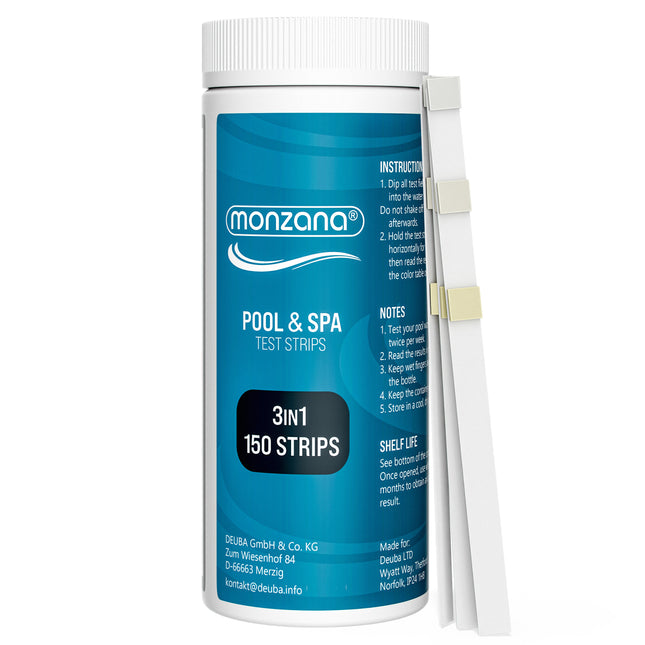 Pool test strips 3-in-1 water tester 150 pieces for pool swimming pool whirlpool spa chemical pH chlorine alkalinity