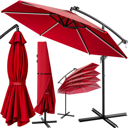 LED Solar Traffic Light Umbrella Mali Red Ø350cm