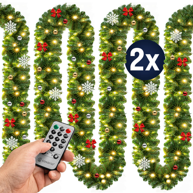 Christmas lighting chain set of 2 decorated remote control 5m