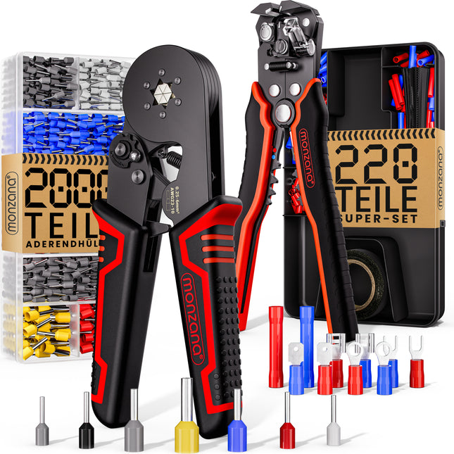 Hexagonal crimping pliers + wire stripper