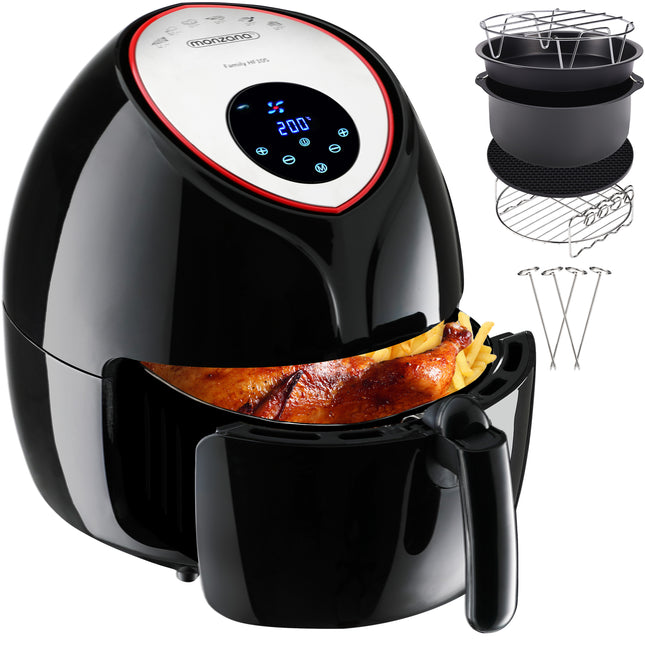 Hot air fryer 9in1 black 1850W with 9 accessories