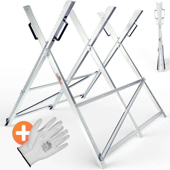 Heavy Duty Sawhorse Galvanised Metal 83x81x88cm 150kg
