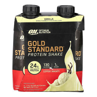Optimum Nutrition Gold Standard Protein Shake, Vanilla, 24g Protein, Gluten Free