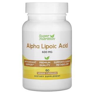 Alpha Lipoic Acid 600mg, 60 Veggie Capsules for Glucose Metabolism