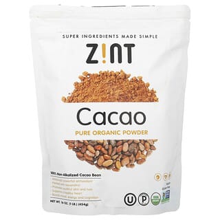 Zint Organic Cacao Powder 16 oz, USDA Certified, Anti-Aging Superfood