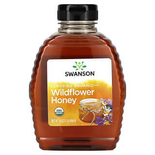 Certified Organic Wildflower Honey 16 oz for Healthy Sweets