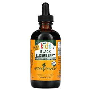 Herb Pharm USDA Organic Kids Black Elderberry Supplement, 4 fl oz (120 ml)