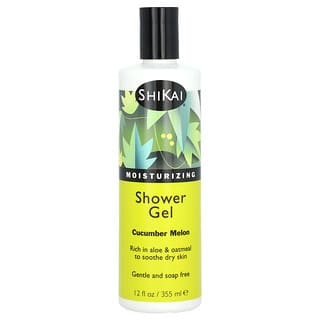 Shikai Moisturizing Shower Gel with Aloe & Oatmeal, Cucumber Melon Scent, 12oz