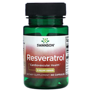 Swanson Resveratrol 5mg for Healthy Aging & Heart Health - 60 Capsules