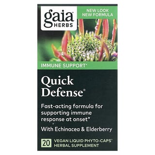 Gaia Herbs Quick Defense 20 Vegan Liquid Phyto-Caps for Immune Support
