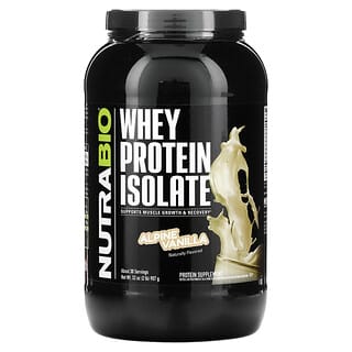 NutraBio Whey Protein Isolate, Alpine Vanilla, 2 lbs - Unadulterated Muscle Growth