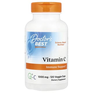 Doctor's Best Vitamin C 1000mg 120 Veggie Capsules for Immune Support