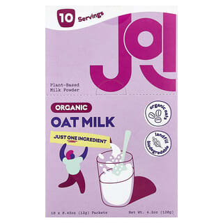 JOI Organic Oat Milk Powder, 10x 0.42 oz (12g) - Dairy-Free Alternative