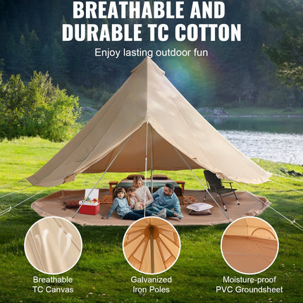 Canvas Bell Tent, 6 people, 4 Seasons, 4 m/13.12 ft, Yurt Tent