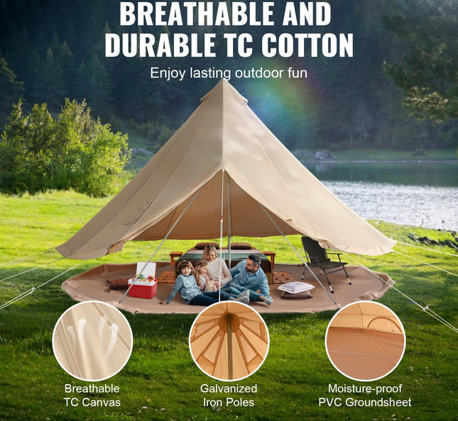 Canvas Bell Tent, 6 people, 4 Seasons, 4 m/13.12 ft, Yurt Tent