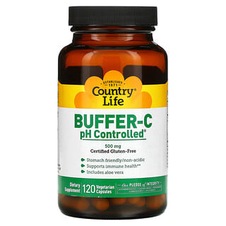Country Life Buffer-C pH Controlled 500mg, 120 Veg Capsules