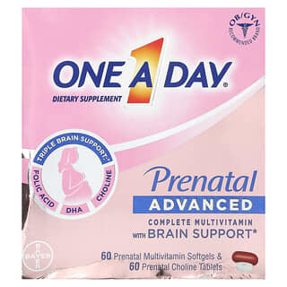 One-A-Day Prenatal Advanced Multivitamin with Brain Support 120 Softgels & Tablets