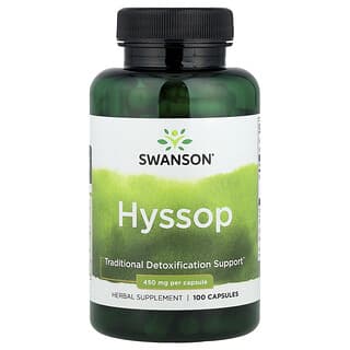 Swanson Hyssop Capsules, 450 mg, 100 Count for Detox & Digestive Support