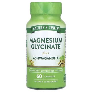 Magnesium Glycinate with Ashwagandha - 60 Capsules for Relaxation & Wellness