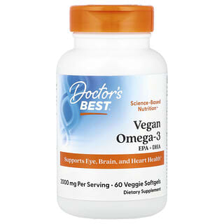 Vegan Omega-3 Supplement for Eye, Brain, & Heart Health - 1,000mg