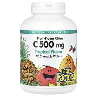 Natural Factors Tropical Fruit Flavor Vitamin C Chewables, 500mg, 90 Wafers