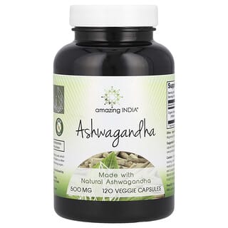 Ashwagandha 500mg Capsules by Amazing India - Stress Relief & Immunity