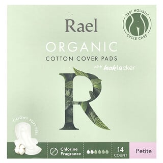 Organic Cotton Cover Pads by Rael - Leak Locker & Soft - 14 Count