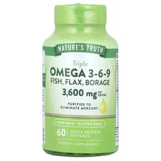Nature's Truth Triple Omega 3-6-9: Balanced Fatty Acid Supplement