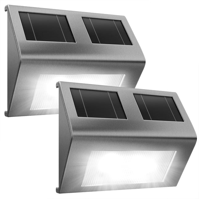 Solar Wall Light 2Pcs Set Stainless Steel