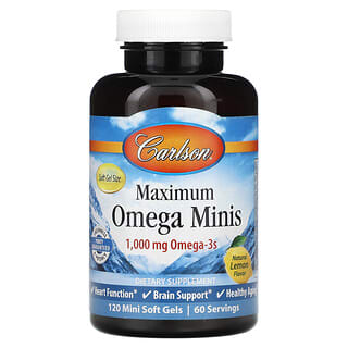 Carlson Maximum Omega Minis - 120 Softgels, 1,000mg Omega-3s