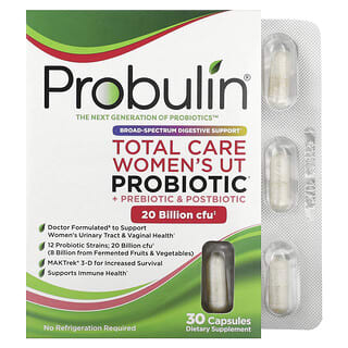 Probulin Women's UT Probiotic, 20 Billion CFU, 30 Capsules for Digestive Health