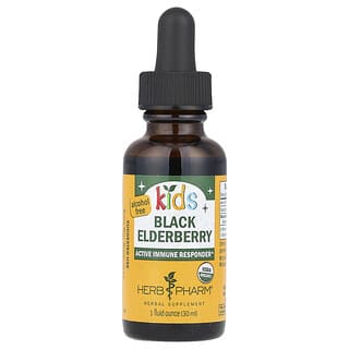 Herb Pharm Kids Black Elderberry Supplement, USDA Organic, 1 fl oz (30 ml)