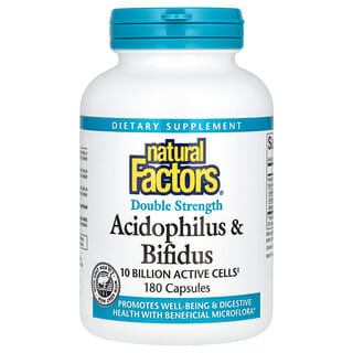 Natural Factors Double Strength Probiotics, 10 Billion CFU, 180 Capsules