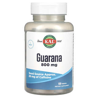 Boost Energy with KAL Guarana 800mg, 120 Tablets - Natural Caffeine Supplement