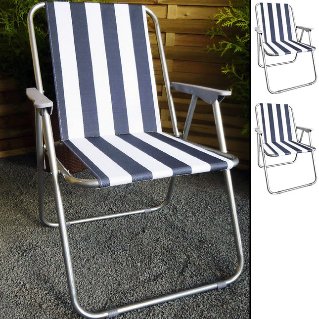 2x Foldable Camping Chair with breathable 600D polyester cover
