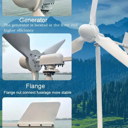 20KW Wind Turbine + Hybrid Controller, Wind Start-up: 2 m/s, Design Life: 20 Years, Free UK Ship