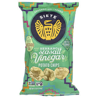 Siete Hint of Serrano Sea Salt & Vinegar Potato Chips, Vegan, Gluten Free, 5.5 Oz