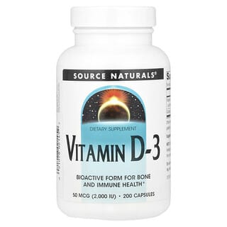 Vitamin D-3 2000 IU 200 Capsules for Bone & Immune Health