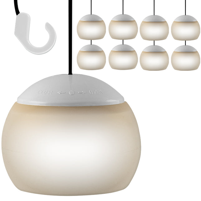 8x Hanging lamps Lampion for pavilion with LED