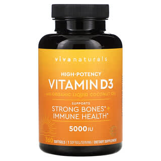 Vitamin D3 with Organic Coconut Oil for Strong Bones & Immune Health