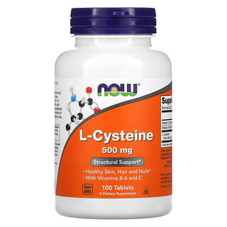 NOW Foods L-Cysteine Supplement, 500mg, 100 Tablets - Healthy Skin & Hair