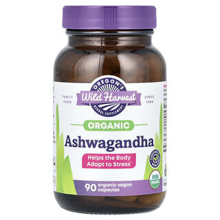 Wildcrafted Organic Ashwagandha Supplement for Stress Relief - 90 Capsules
