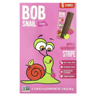 Tasty Fruit Stripes by Bob Snail - Apple-Raspberry, 6 Count, 0.49 oz Each