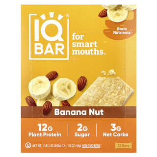 Boost Brain Power with IQBAR Plant Protein Bars, 12g Protein, Vegan, Gluten-Free
